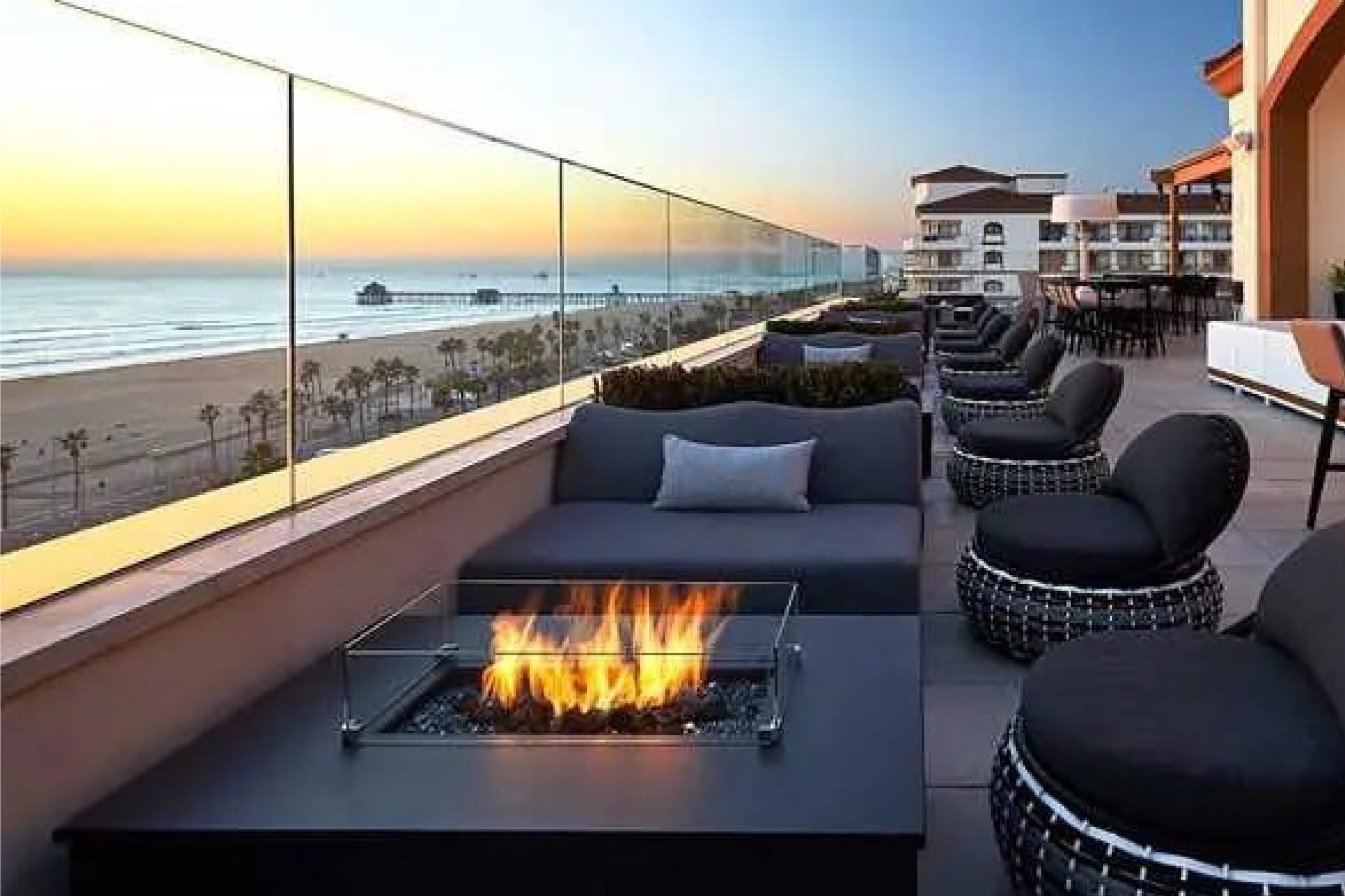 Waterfront Resort viewing deck overlooks beautiful Huntington Beach